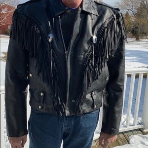 Leather riding jacket